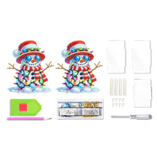 Load image into Gallery viewer, Acrylic Special Shape Double Side Snowman Rhinestones Pencil Organizer for Girls