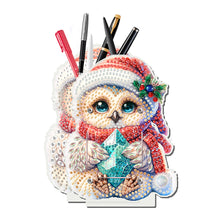 Load image into Gallery viewer, Acrylic Special Shape Double Side Snowman Rhinestones Pencil Organizer for Girls
