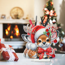 Load image into Gallery viewer, Acrylic Special Shape Double Side Snowman Rhinestones Pencil Organizer for Girls