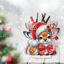 Load image into Gallery viewer, Acrylic Special Shape Double Side Snowman Rhinestones Pencil Organizer for Girls