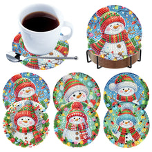 Load image into Gallery viewer, 6Pcs Wooden Christmas Animals Diamond Painting Coasters 5D Diamond Painting Kits