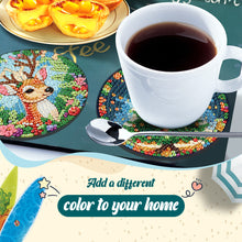 Load image into Gallery viewer, 6Pcs Wooden Christmas Animals Diamond Painting Coasters 5D Diamond Painting Kits
