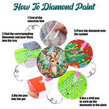Load image into Gallery viewer, 6Pcs Wooden Christmas Animals Diamond Painting Coasters 5D Diamond Painting Kits