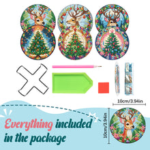 Load image into Gallery viewer, 6Pcs Wooden Christmas Animals Diamond Painting Coasters 5D Diamond Painting Kits
