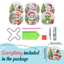 Load image into Gallery viewer, 6Pcs Wooden Christmas Animals Diamond Painting Coasters 5D Diamond Painting Kits