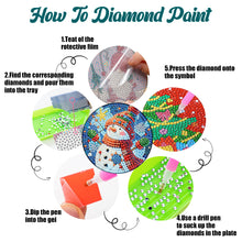 Load image into Gallery viewer, 6Pcs Wooden Christmas Animals Diamond Painting Coasters 5D Diamond Painting Kits