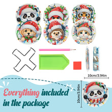 Load image into Gallery viewer, 6Pcs Wooden Christmas Animals Diamond Painting Coasters 5D Diamond Painting Kits