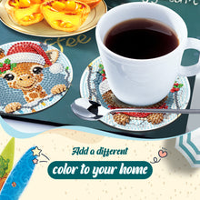 Load image into Gallery viewer, 6Pcs Wooden Christmas Animals Diamond Painting Coasters 5D Diamond Painting Kits