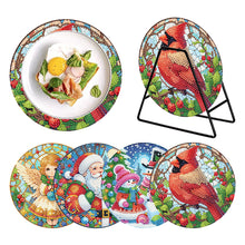 Load image into Gallery viewer, Acrylic Christmas Animals DIY Diamond Dot Kits Round Diamond Painting Table Mats
