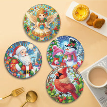 Load image into Gallery viewer, Acrylic Christmas Animals DIY Diamond Dot Kits Round Diamond Painting Table Mats