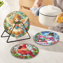 Load image into Gallery viewer, Acrylic Christmas Animals DIY Diamond Dot Kits Round Diamond Painting Table Mats