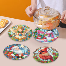 Load image into Gallery viewer, Acrylic Christmas Animals DIY Diamond Dot Kits Round Diamond Painting Table Mats