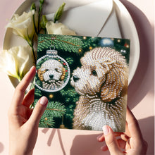 Load image into Gallery viewer, 6Pcs Christmas Dogs DIY Diamond Painting Greeting Card for Holiday Party Favors