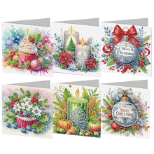 Load image into Gallery viewer, 6Pcs Christmas DIY Diamond Painting Greeting Card for Holiday Party Favors