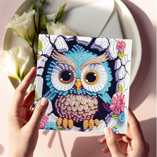 Load image into Gallery viewer, 6Pcs Owl Cat DIY Diamond Painting Greeting Card for Holiday Party Favors