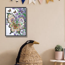 Load image into Gallery viewer, Diamond Painting - Partial Special Shaped - Purple flowers and butterflies (30*40CM)