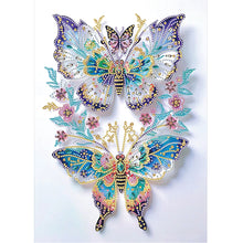 Load image into Gallery viewer, Diamond Painting - Partial Special Shaped - Pink flowers and two butterflies (30*40CM)