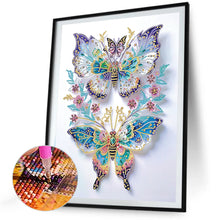 Load image into Gallery viewer, Diamond Painting - Partial Special Shaped - Pink flowers and two butterflies (30*40CM)
