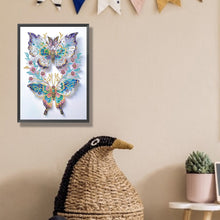 Load image into Gallery viewer, Diamond Painting - Partial Special Shaped - Pink flowers and two butterflies (30*40CM)