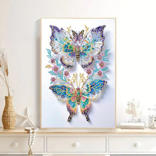 Load image into Gallery viewer, Diamond Painting - Partial Special Shaped - Pink flowers and two butterflies (30*40CM)