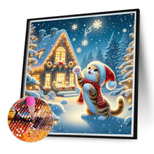 Load image into Gallery viewer, Diamond Painting - Full Round - Christmas kitten (30*30CM)