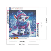 Load image into Gallery viewer, Diamond Painting - Full Round - Sheep on a snowy night (30*30CM)