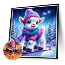 Load image into Gallery viewer, Diamond Painting - Full Round - Sheep on a snowy night (30*30CM)