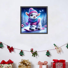 Load image into Gallery viewer, Diamond Painting - Full Round - Sheep on a snowy night (30*30CM)