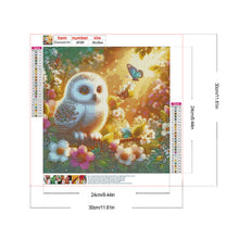 Load image into Gallery viewer, Diamond Painting - Full Round - Butterflies and owls in the flowers (30*30CM)