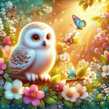 Load image into Gallery viewer, Diamond Painting - Full Round - Butterflies and owls in the flowers (30*30CM)
