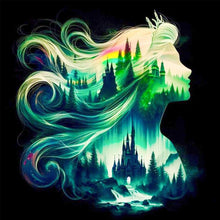 Load image into Gallery viewer, Diamond Painting - Full Square - Princess forest silhouette (30*30CM)