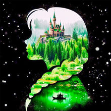 Load image into Gallery viewer, Diamond Painting - Full Square - Princess forest silhouette (30*30CM)