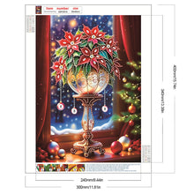 Load image into Gallery viewer, Diamond Painting - Partial Special Shaped - Christmas atmosphere windowsill red flowers (30*40CM)