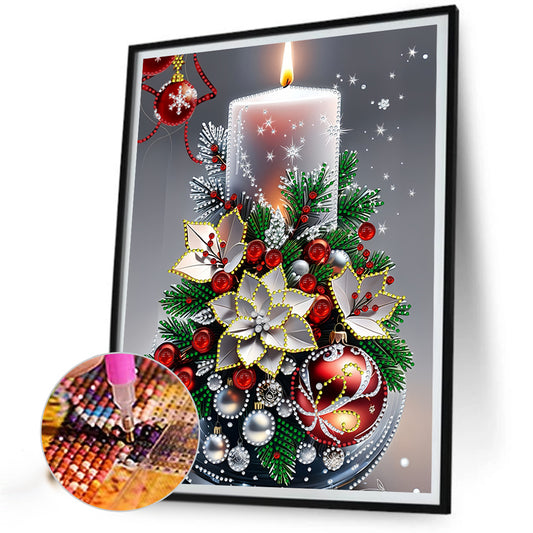Diamond Painting - Partial Special Shaped - Christmas atmosphere candles (30*40CM)