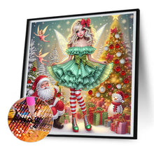 Load image into Gallery viewer, Diamond Painting - Partial Special Shaped - Christmas elf girl (30*30CM)