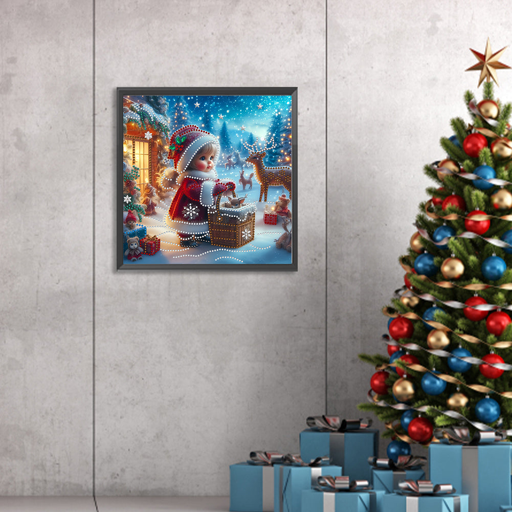 Diamond Painting - Partial Special Shaped - Christmas atmosphere child (30*30CM)