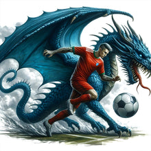 Load image into Gallery viewer, Diamond Painting - Full Round - Dragon and football (40*40CM)