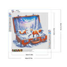 Load image into Gallery viewer, Diamond Painting - Full Round - Snow fox in the suitcase (40*40CM)