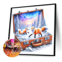 Load image into Gallery viewer, Diamond Painting - Full Round - Snow fox in the suitcase (40*40CM)