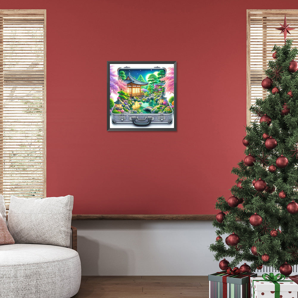 Diamond Painting - Full Round - Garden scenery in the suitcase (40*40CM)