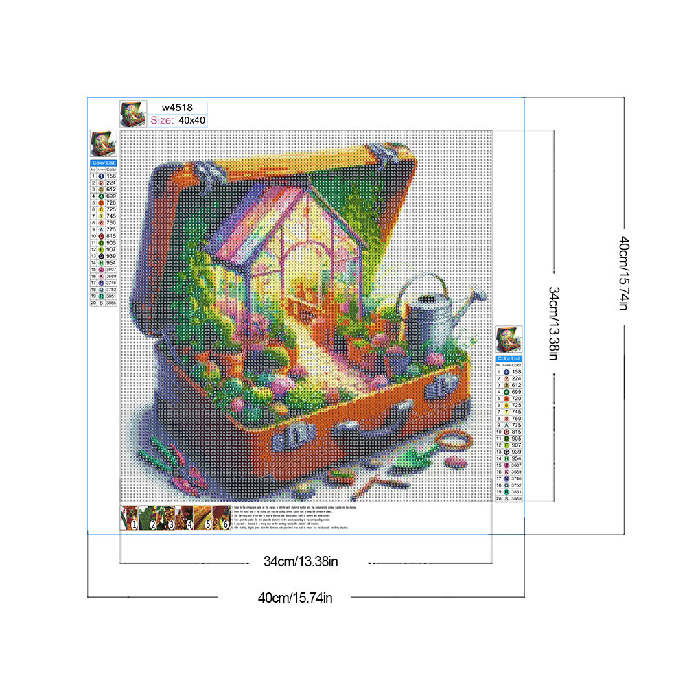 Diamond Painting - Full Round - Suitcase Gardening in the suitcase (40*40CM)