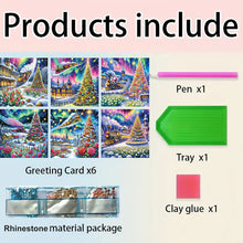 Load image into Gallery viewer, 6Pcs Christmas Snowman Diamond Painting Greeting Card for Holiday Party Favors