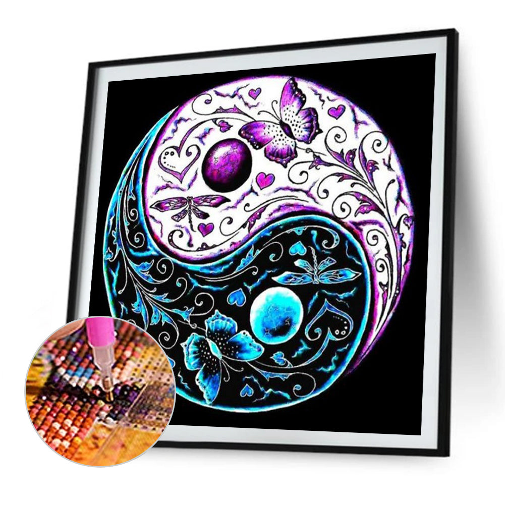 AB Diamond Painting - Full Round - Tai Chi Yin and Yang butterfly (30*30CM)