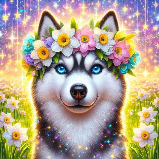 AB Diamond Painting - Full Round - Flower puppy (40*40CM)