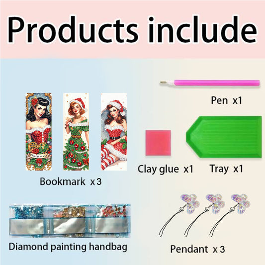 3Pcs Special Shape Book Pumpkin 5D DIY Diamond Painting Bookmark for Book Lovers