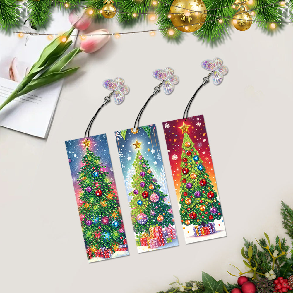3Pcs Special Shape Book Pumpkin 5D DIY Diamond Painting Bookmark for Book Lovers