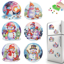 Load image into Gallery viewer, 6Pcs Acrylic Snowman Diamond Painting Art Fridge Magnet for Adults Beginners
