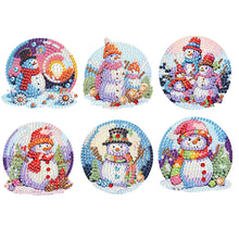 Load image into Gallery viewer, 6Pcs Acrylic Snowman Diamond Painting Art Fridge Magnet for Adults Beginners