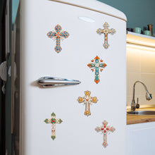 Load image into Gallery viewer, 6Pcs Acrylic Cross Diamond Painting Art Fridge Magnet for Adults Beginners