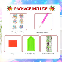 Load image into Gallery viewer, 6Pcs Acrylic Jellyfish Diamond Painting Art Fridge Magnet for Adults Beginners